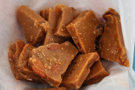 Organic Fig Brittle with Almonds from Pete's Perfect Toffee at Madrona Farmers Market. Copyright Zachary D. Lyons.