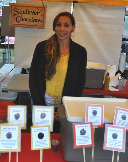 Aimee from Soulever Chocolates at Madrona Farmers Market. Copyright Zachary D. Lyons.